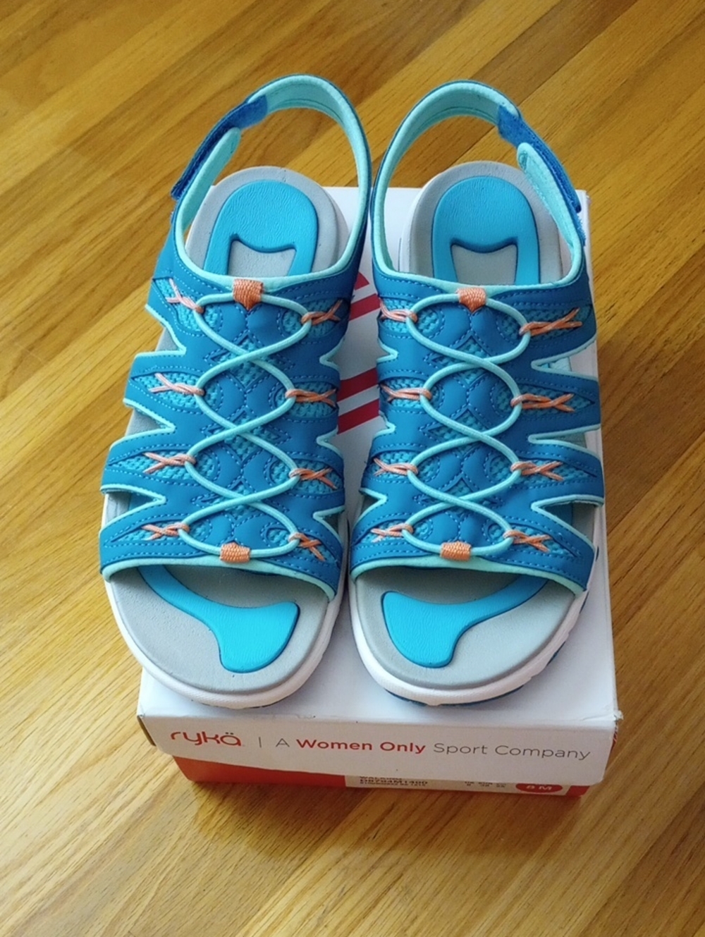 Ryka Teal and Coral Women's Sport Sandals